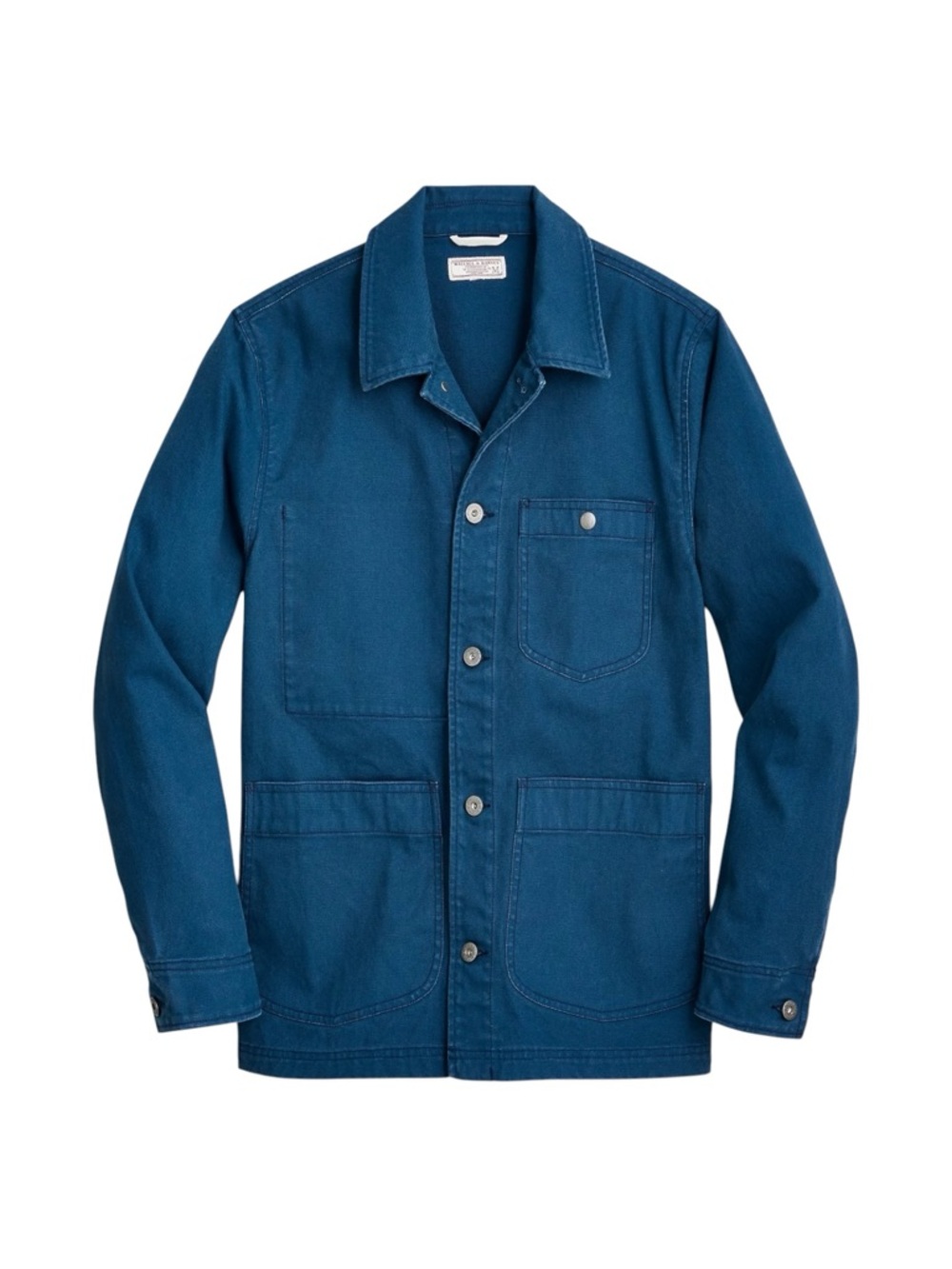 Wallace & Barnes Duck Canvas Chore Jacket Blue Utility Workwear Men’s Medium